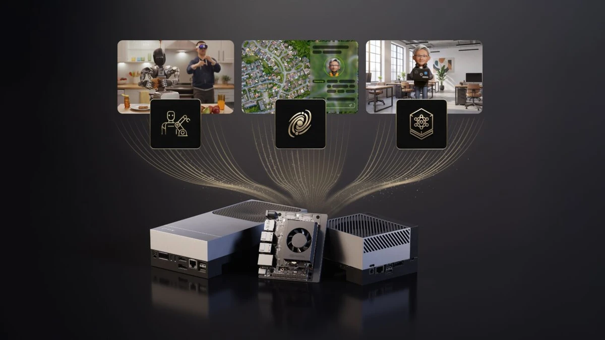 An NVIDIA Jetson visual illustrates running generative AI locally on edge devices.
