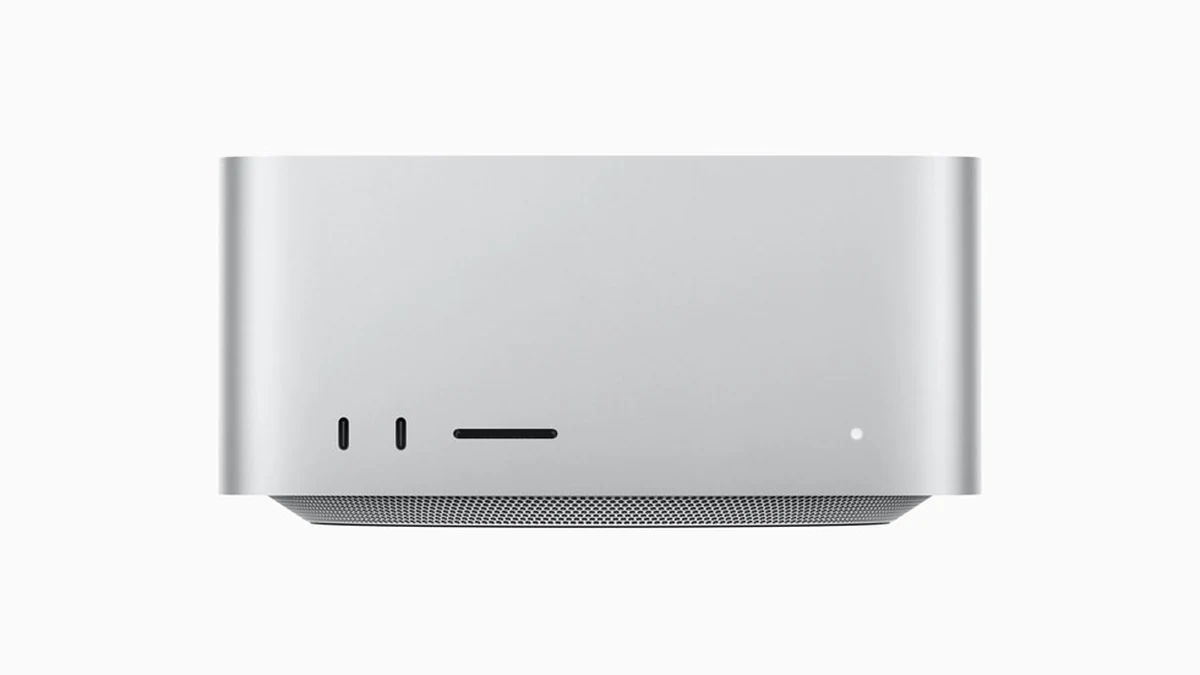 Apple Mac Studio workstation shown front-on