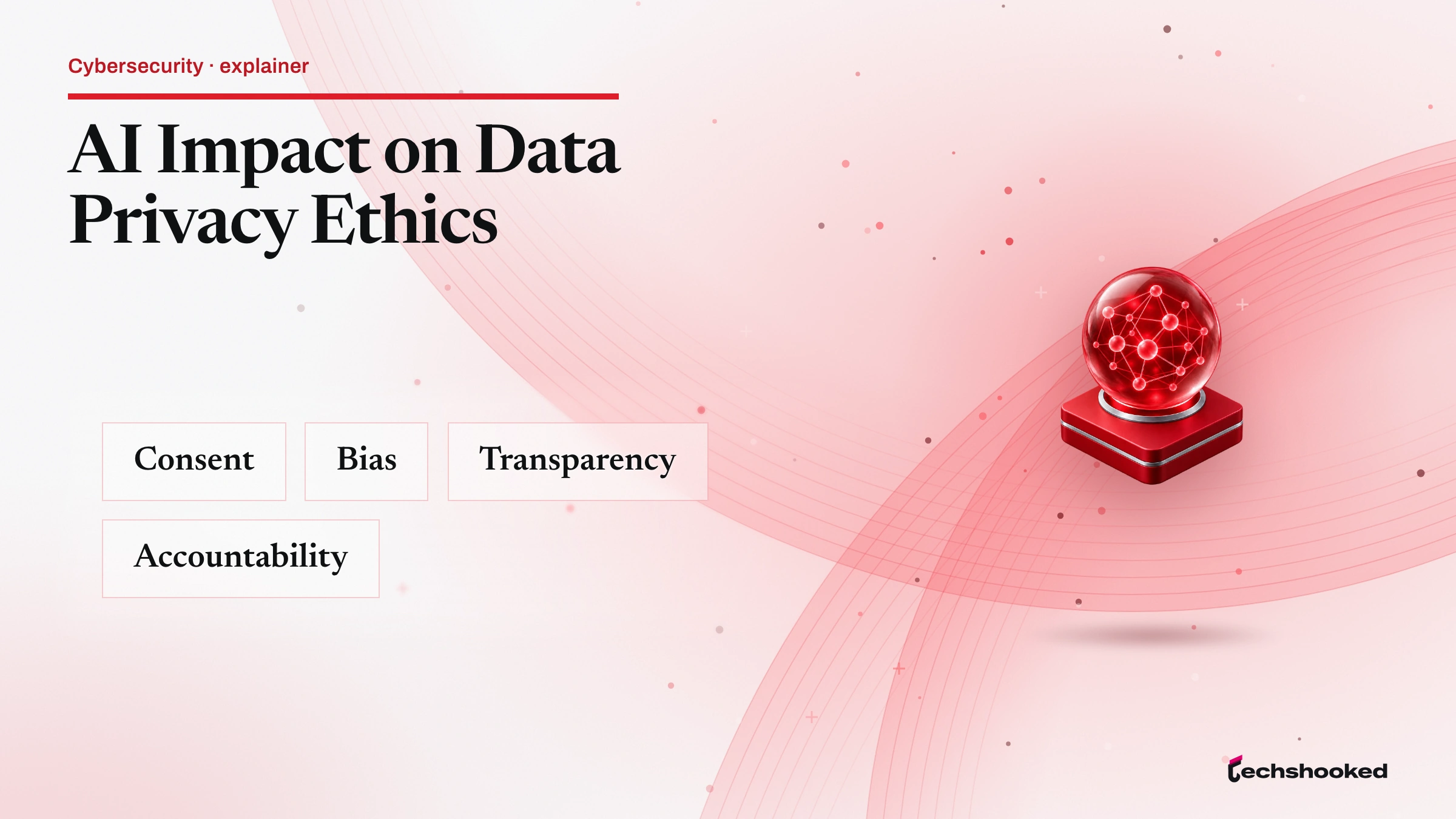 Concept diagram explaining Data Privacy Ethics: consent, bias, transparency, accountability.