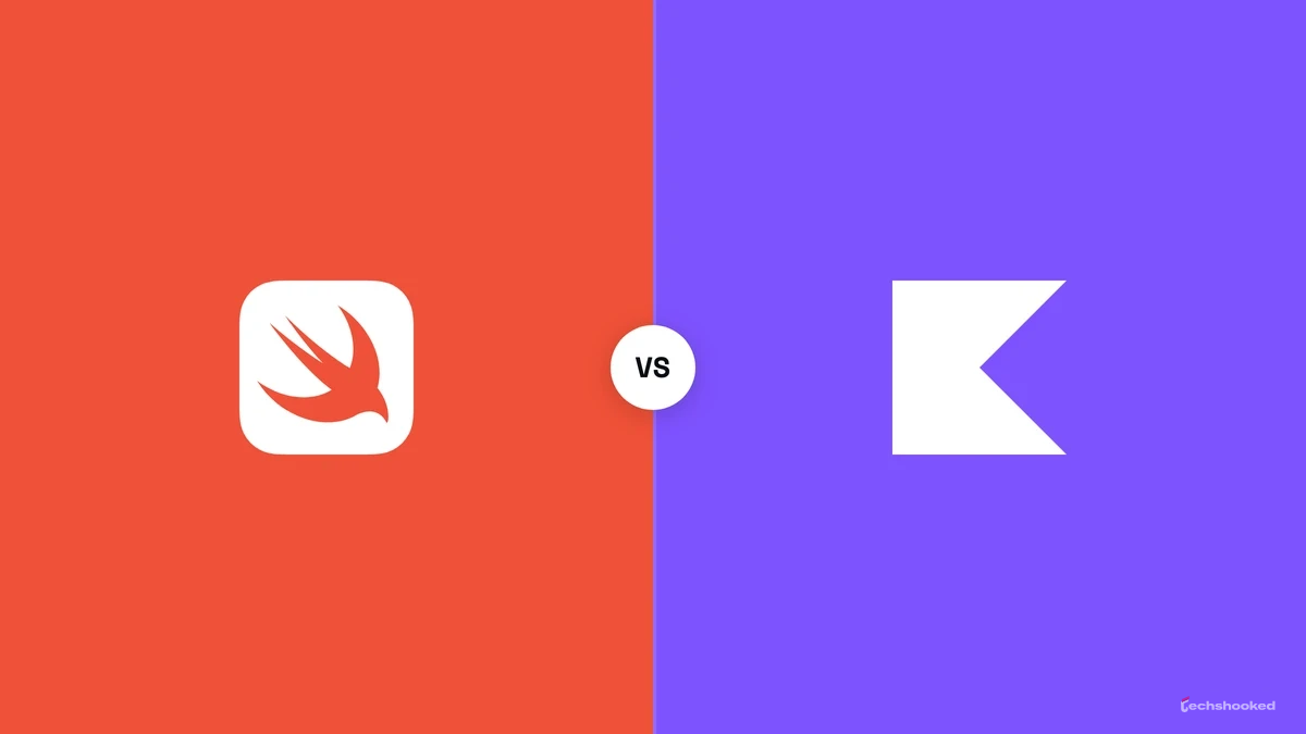 Swift and Kotlin logos shown together comparing mobile development performance.
