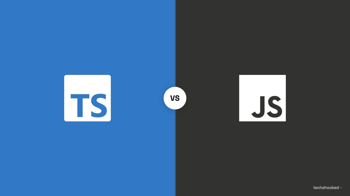 TypeScript and JavaScript logos shown for a language comparison.