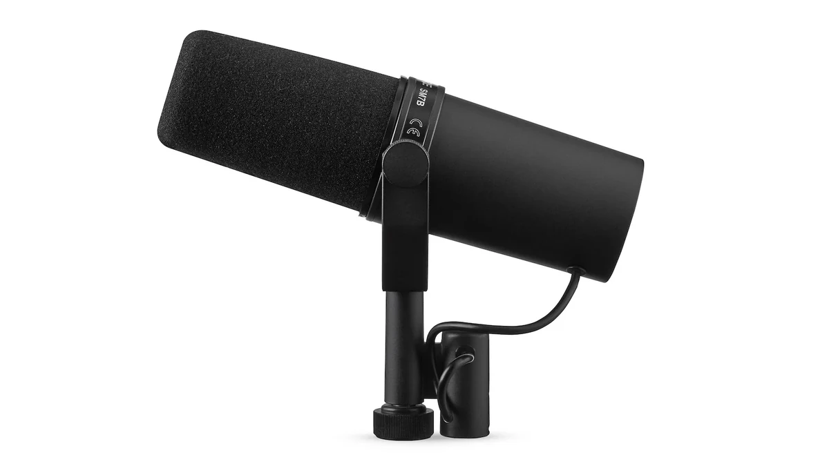 Shure SM7B dynamic microphone for professional podcast and broadcast recording