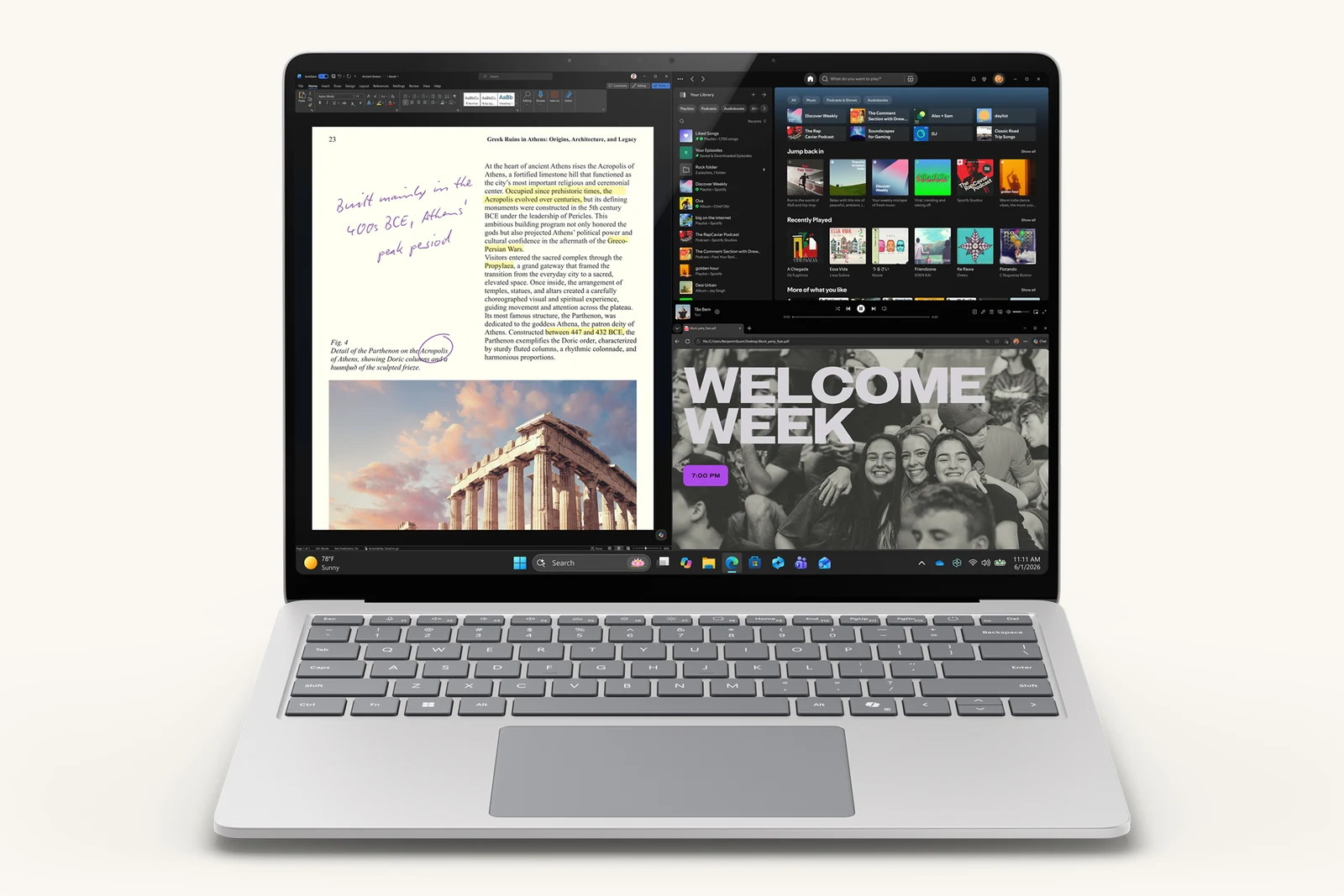 Microsoft Surface Laptop on Arm shows Windows apps side by side, the laptop side of Arm vs x86