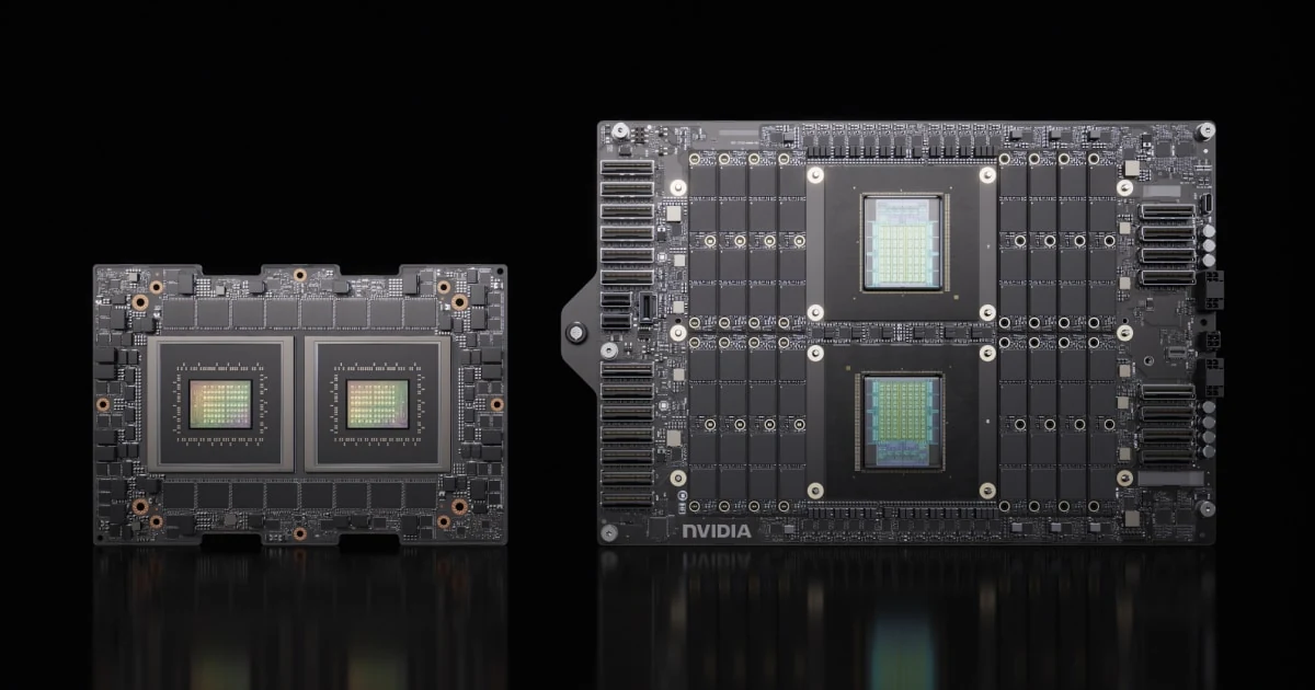 NVIDIA Grace Arm CPU modules show the server side of Arm vs x86 on a black background