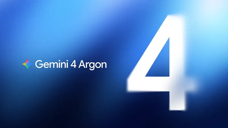 Google Gemini 4 Argon title card showing the Gemini logo beside a large number 4 on a blue background