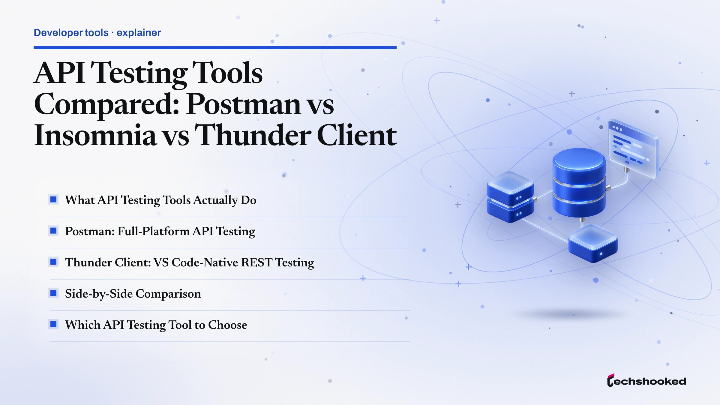 Comparison card: API Testing Tools Compared: Postman vs Insomnia vs Thunder Client