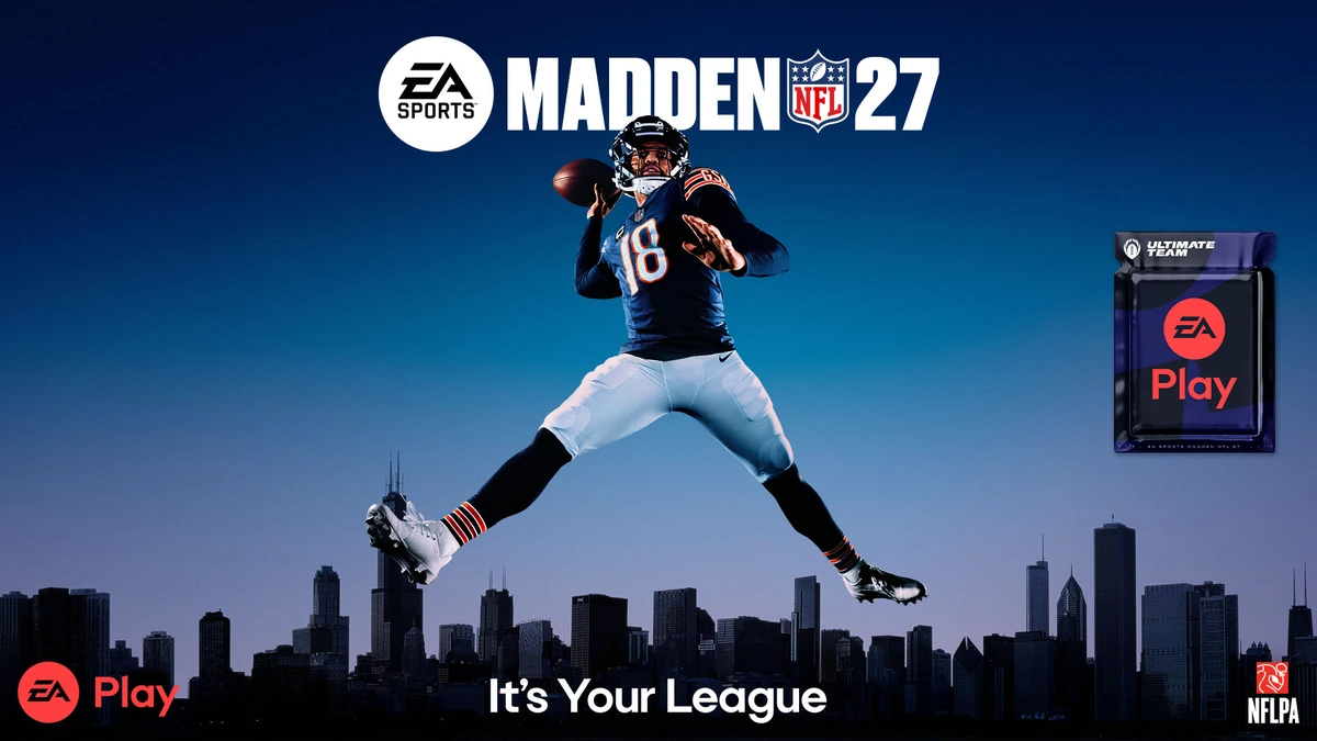 Madden NFL 27 early-access trial social art with EA Play branding