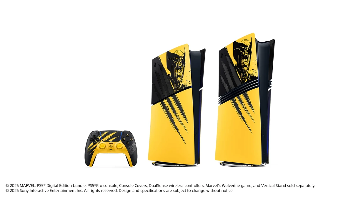 Marvel's Wolverine limited-edition PS5 console covers and DualSense controller with claw-mark design