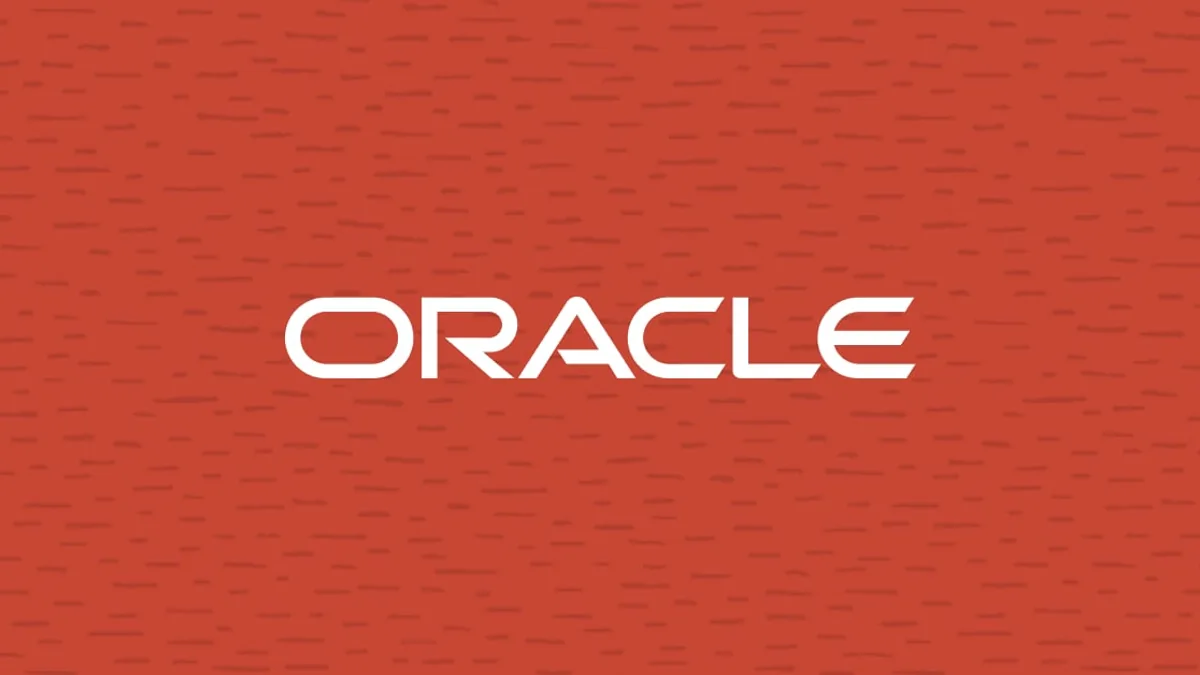 Oracle logo on the company's brand background