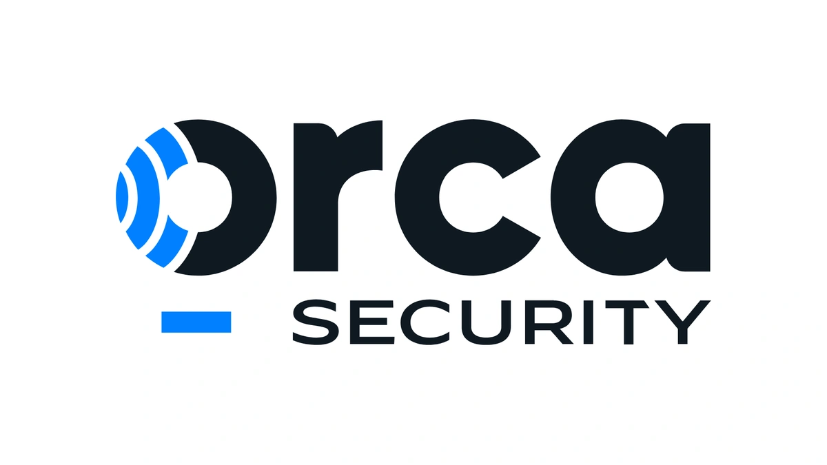 Orca Security logo with the wordmark orca in dark navy and a blue signal-arc emblem on a white background