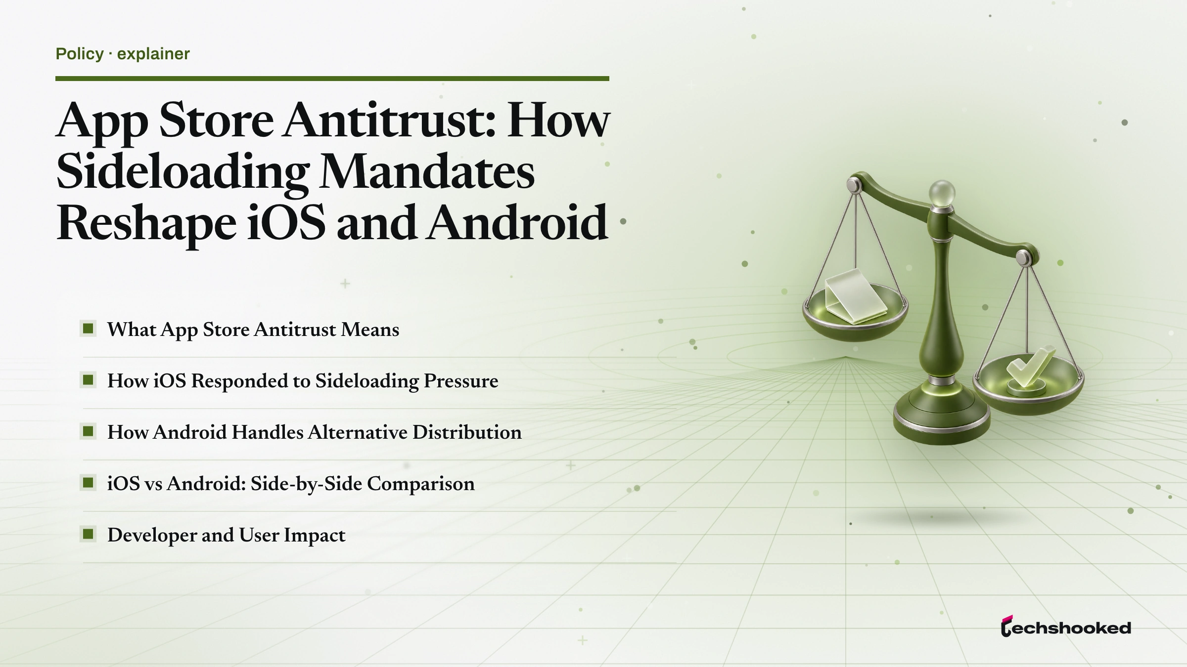 Comparison card: App Store Antitrust: How Sideloading Mandates Reshape iOS and Android