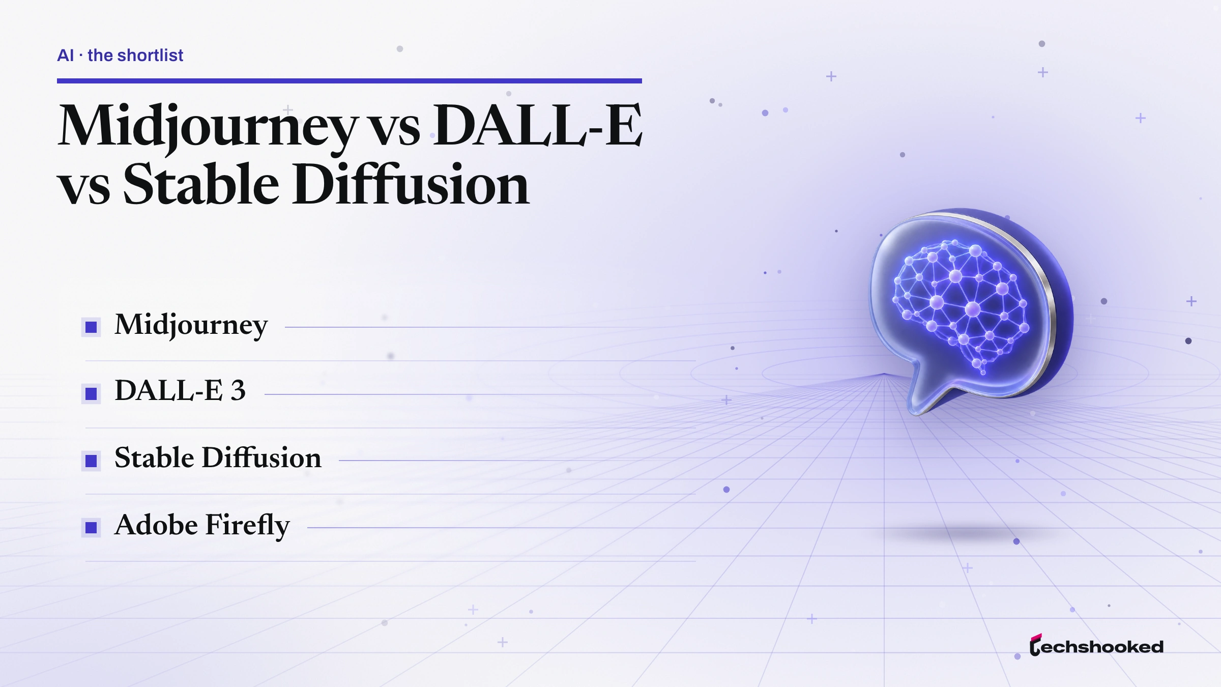 Comparison card: Midjourney vs DALL-E vs Stable Diffusion