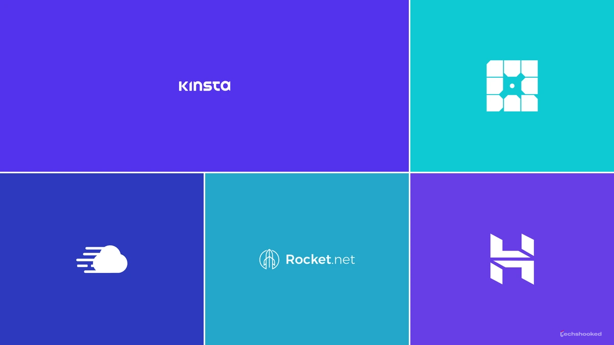 Kinsta, WP Engine, Cloudways, Rocket.net, and Hostinger logos for managed WordPress hosting