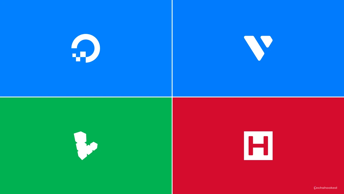 DigitalOcean, Vultr, Linode, and Hetzner logos for developer VPS hosting