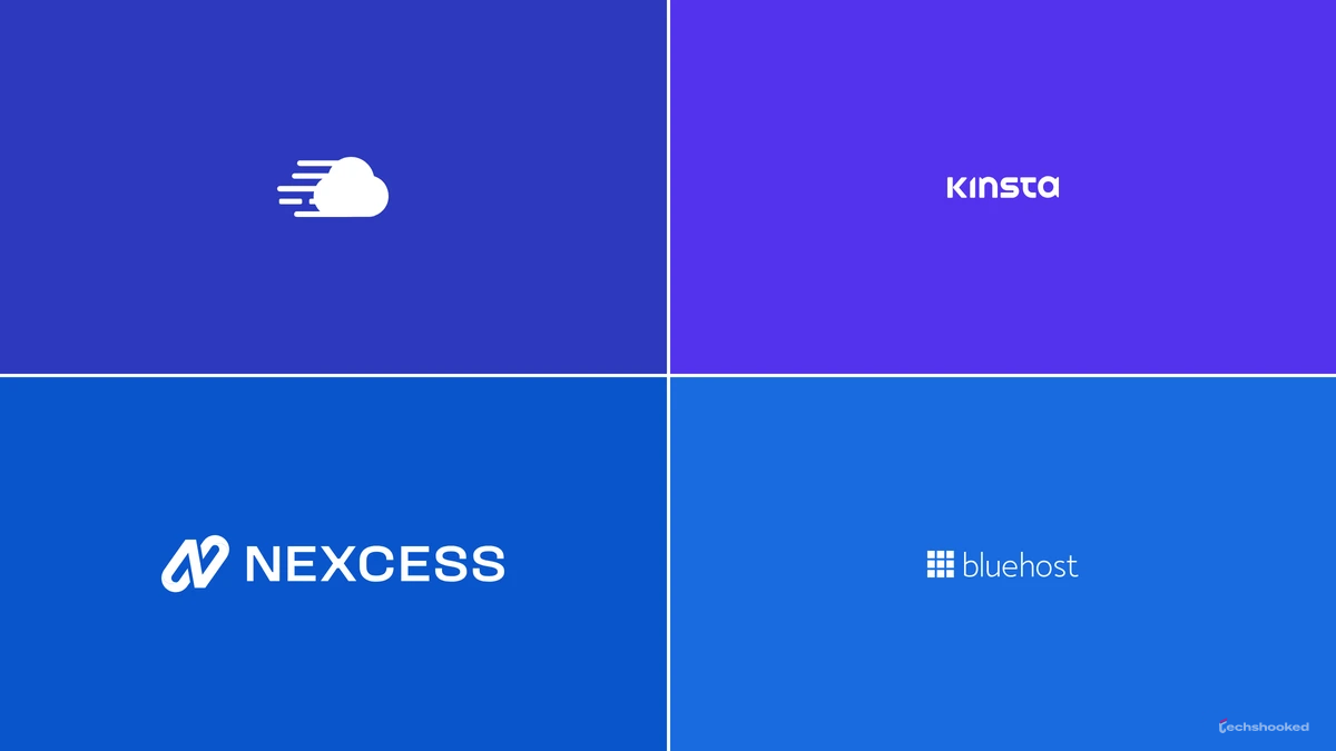 Cloudways, Kinsta, Nexcess, and Bluehost logos for WooCommerce hosting